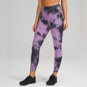 Lululemon Lavender and Black Tie-Dye Leggings